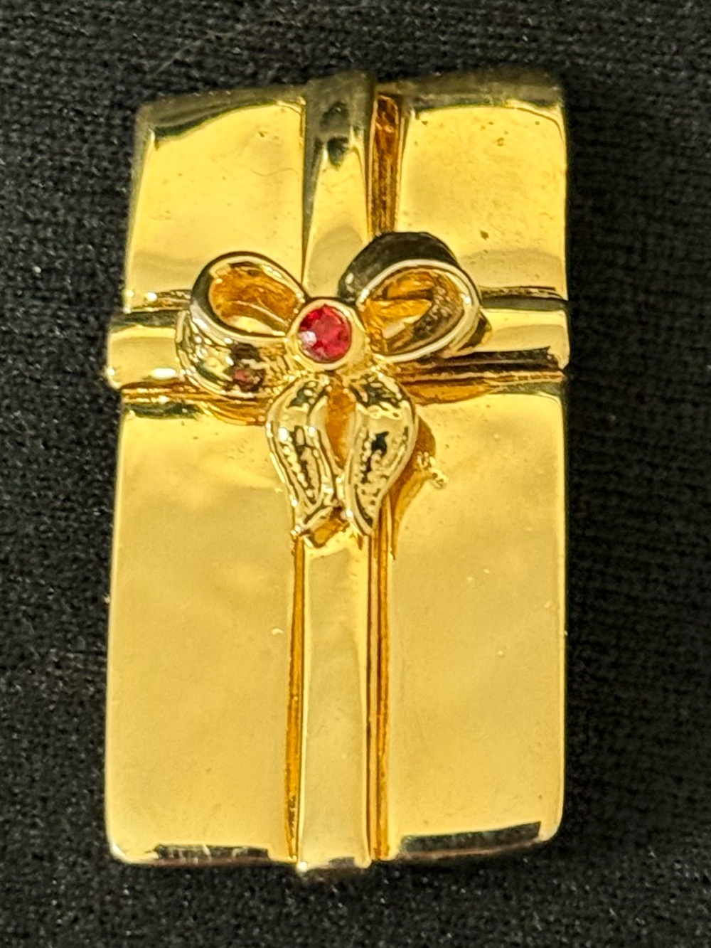 Brooch Pin because You are a Gift!  Gold-Tone with rhinestone in the bow.